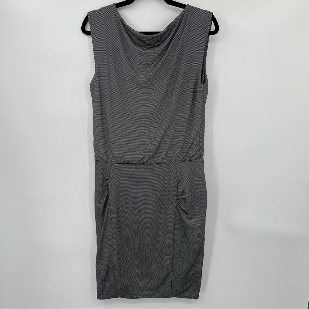 Athleta Dark Gray Striped Knit Athletic Dress - Picture 6 of 14